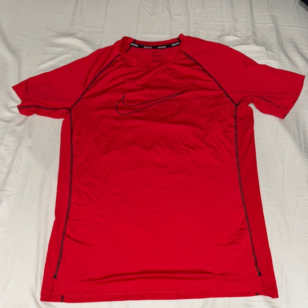 Nike Red Sports Tee with Black Accents